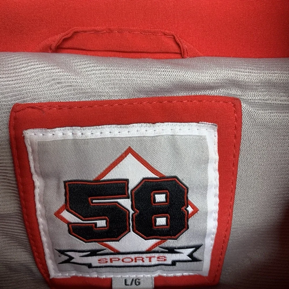 Ohio State Buckeyes Jacket Mens Large 58 Sports Red & Grey Therma Fit OSU Sports